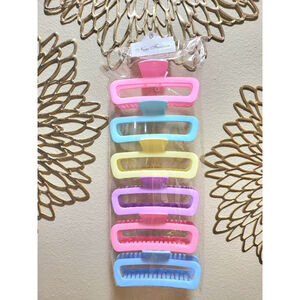 NEW Large Pastel Multicolor Hair Clips